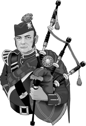 Scottish-Bagpiper-with-Pipes-Half-Body-Shot-Grayscale-1.gif